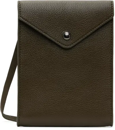 Lemaire Khaki Enveloppe Strap Pouch In Gr628 Pesto