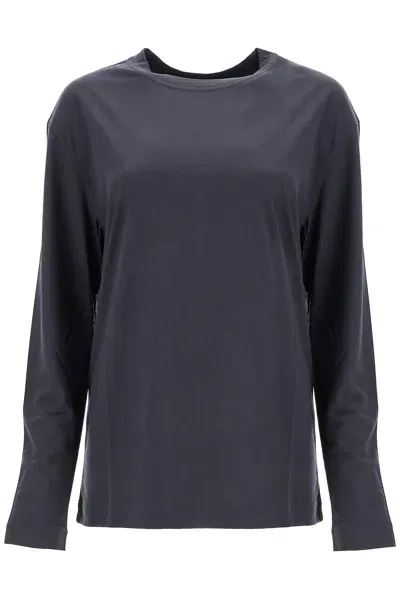 Lemaire Long-sleeved Silk T-shirt For In Grey