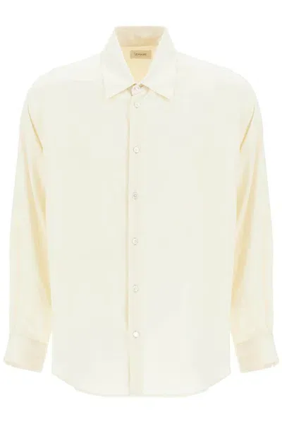 Lemaire Loose Fit Wool Blend Shirt In Neutral