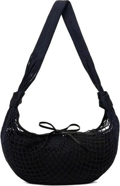 Lemaire Navy Filt Edition Croissant Bag In Pu890 Midnight Viole