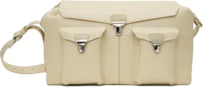 Lemaire Off-white Week-end Gear Bag In Wh009 Ivory