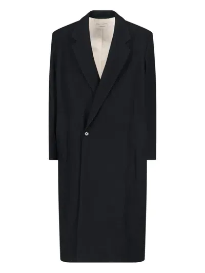 Lemaire Oversized Double-breasted Coat In Black