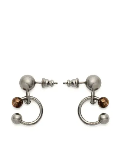 Lemaire Rattle Brass Earrings In Silver