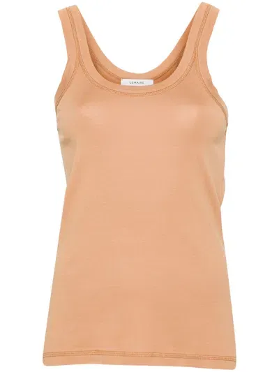 Lemaire Rib Tank Top In Brown