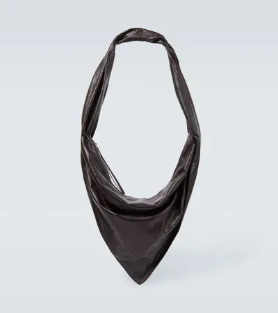 Lemaire Purple Scarf Bag In Br495 Espresso