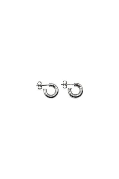 Lemaire Silver Classic Hoops Accessories In Grey