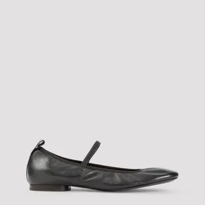 Lemaire Square Flat Ballerina In Brown