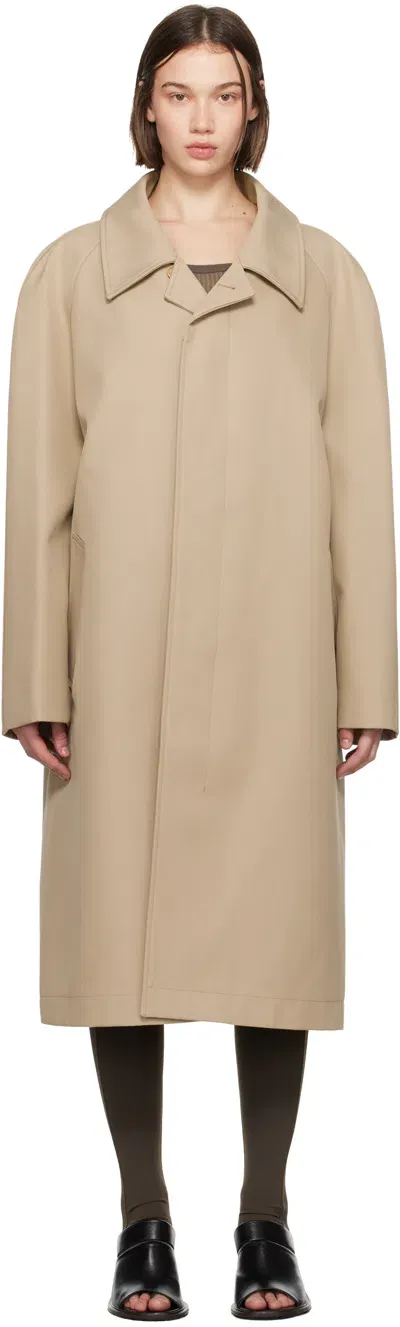 Lemaire Tan Car Coat In Bg203 Almond Powder