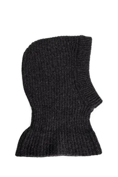 Lemaire Ribbed-knit Lambs Wool Balaclava In Grey