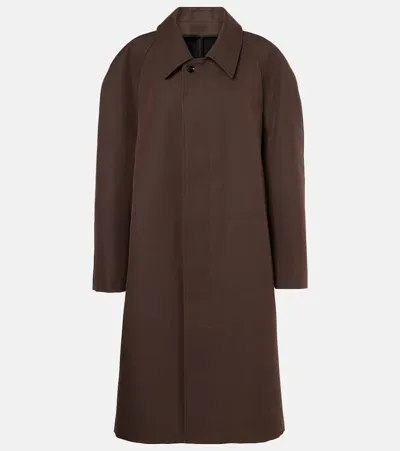 Lemaire Wool And Cotton-blend Coat In Brown