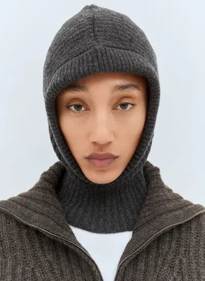 Lemaire Wool Balaclava In Grey