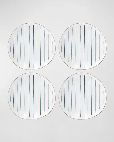 Lenox Blue Bay 4-piece Dinner Plate Set In White