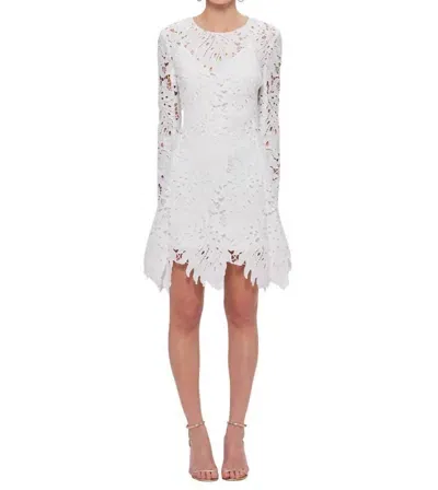 Leo Lin Selena Crochet Bell-sleeve Mini Dress In White