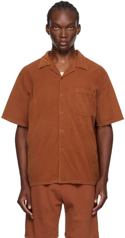 Les Tien Orange Relaxed Shirt In Cedar