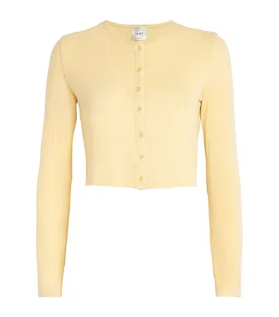 Leset Cropped Lauren Cardigan In Yellow