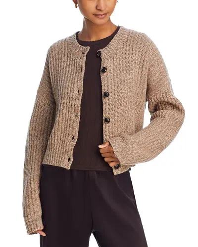 Leset Emma Rib Cardigan In Oatmeal