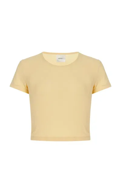 Leset Lauren Cropped T-shirt In Yellow