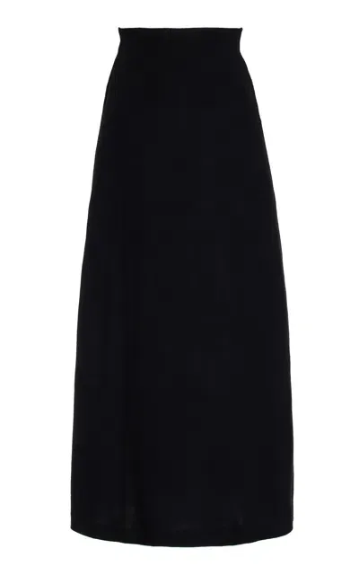 Leset Lauren High-rise Maxi Skirt In Black