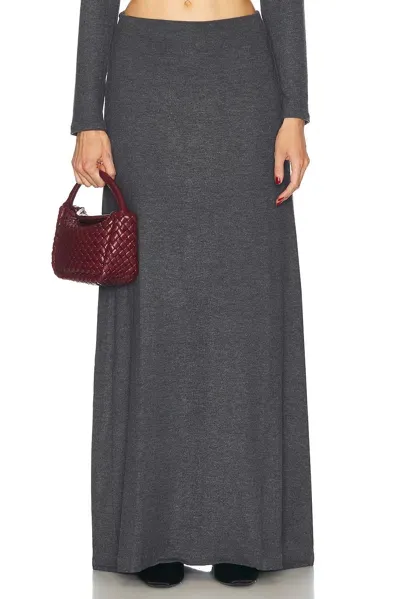 Leset Lauren High Waist Maxi Skirt In Charcoal