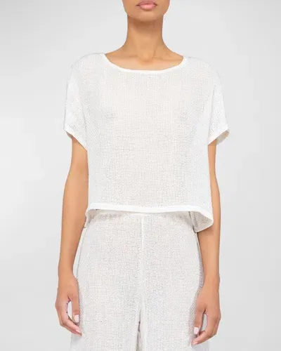 Leset Stella Cap-sleeve Top In White