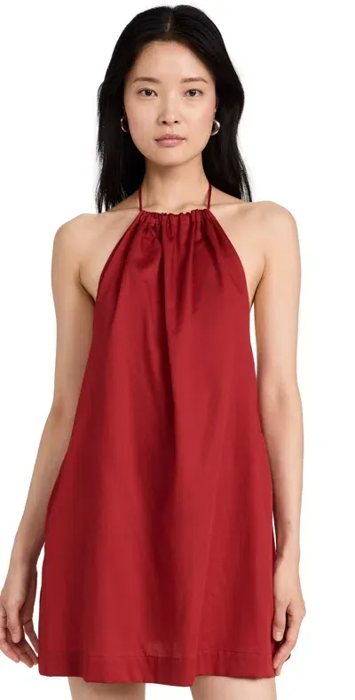 Leset Yoko Halter Mini Dress Red