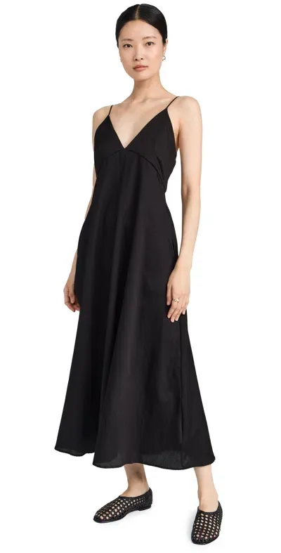 Leset Yoko V Midi Dress Black