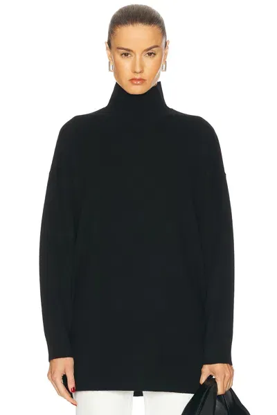 Leset Zoe Oversized Turtleneck Sweater In Black