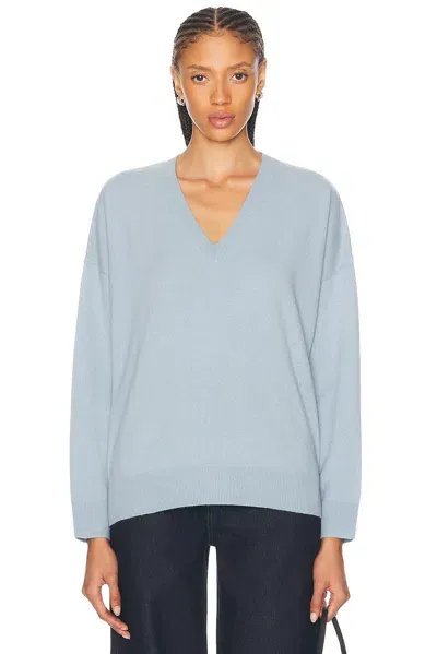 Leset Zoe V Neck Sweater In Azure