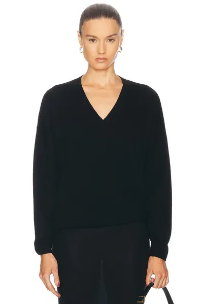 Leset Zoe V Neck Sweater In Black