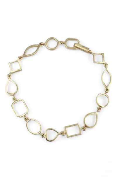 Leslie Paige Bezel Chain Bracelet In Yellow Gold