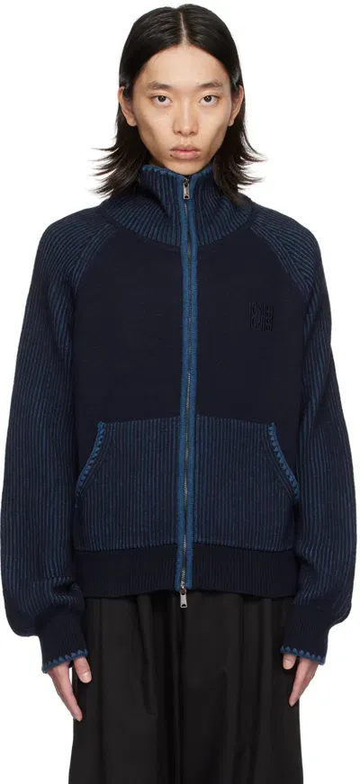 Lesugiatelier Navy High Neck Sweater