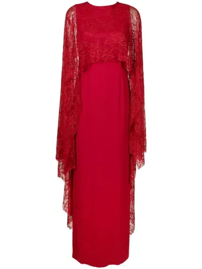 Lethicia Bronstein Andrey Lace-detail Maxi Dress In Red