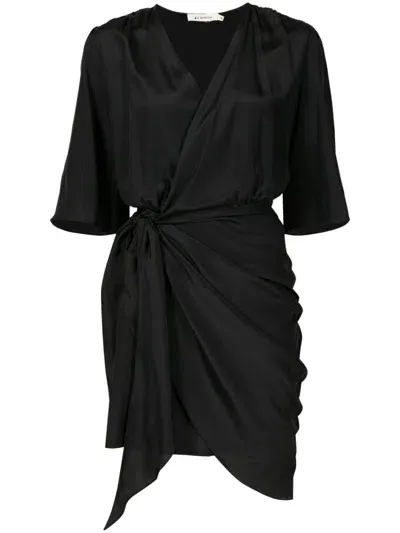 Lethicia Bronstein Aslan Wrap Silk Minidress In Black