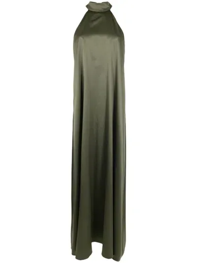 Lethicia Bronstein Bly Halterneck Maxi Dress In Green