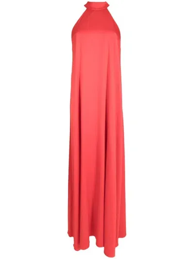 Lethicia Bronstein Bly Halterneck Maxi Dress In Red