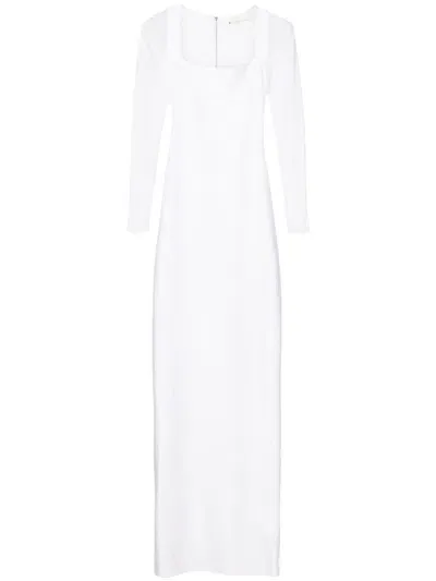 Lethicia Bronstein Brigitte Sheer-sleeved Gown In White