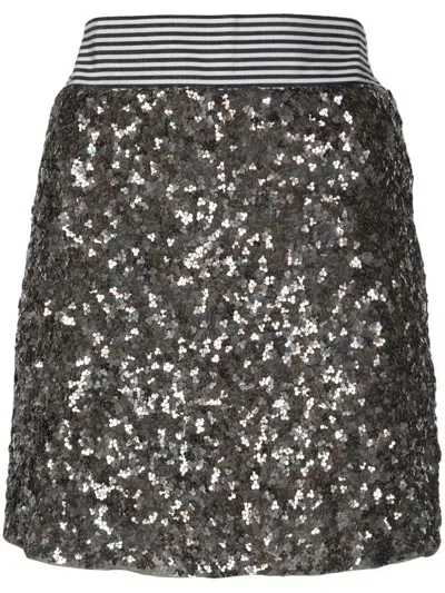 Lethicia Bronstein High-waisted Sequin-embellished Skirt In Black