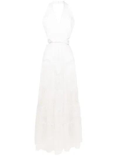 Lethicia Bronstein Milena Sheer-panel Maxi Dress In White