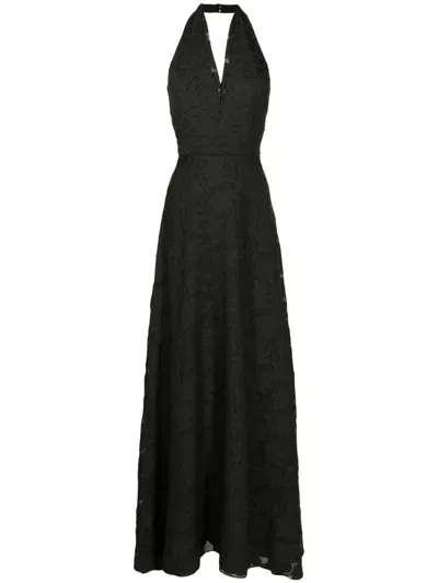 Lethicia Bronstein Nala Halterneck Maxi Dress In Black