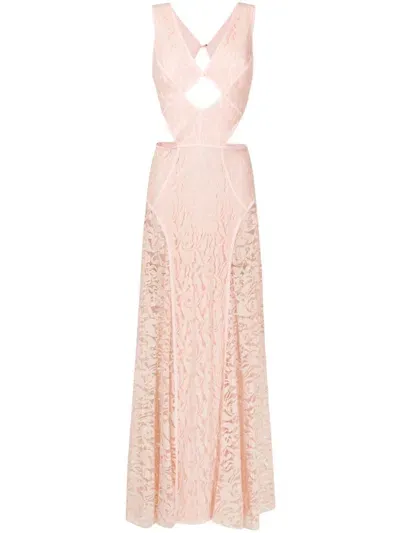 Lethicia Bronstein Puppis Iv Floral-lace Gown In Pink