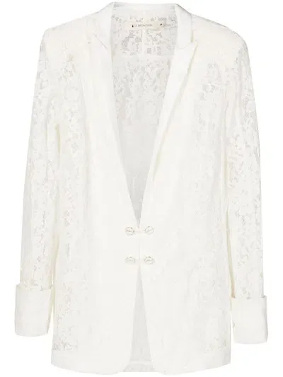 Lethicia Bronstein Rafa Floral-lace Blazer In Weiss