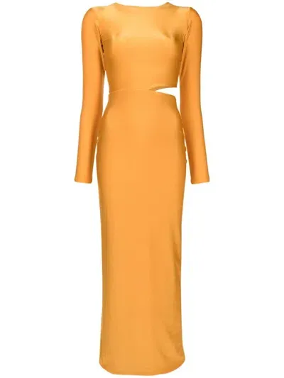 Lethicia Bronstein Sophia Cut-out Maxi Dress In Yellow