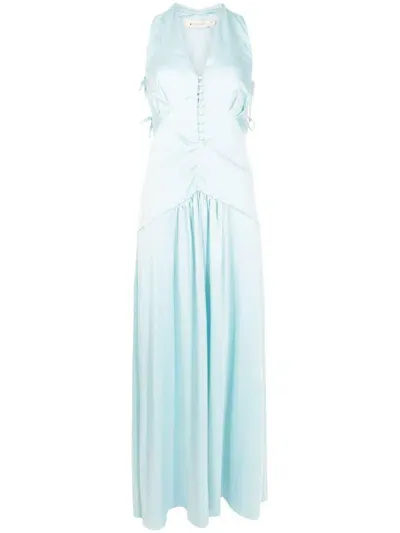 Lethicia Bronstein Teres V-neck Maxi Dress In Blue