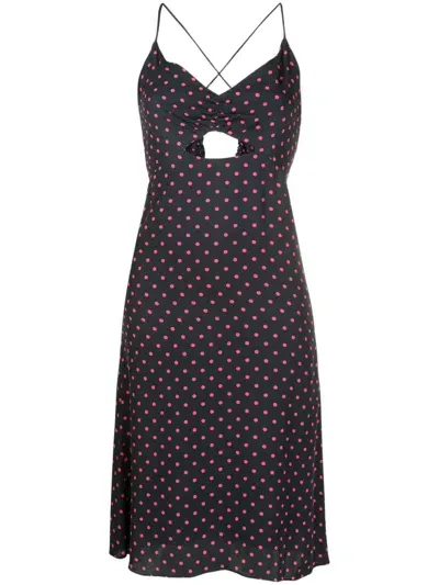 Lethicia Bronstein Valentina Polka-dot Pattern Dress In Black