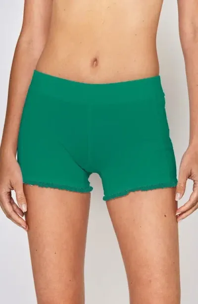 L'etoile Sport Lace Trim Shorts In Green