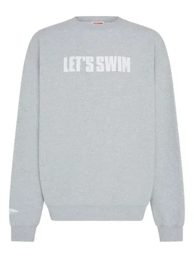 Let's Swim Logo-print Sweatshirt In Gray