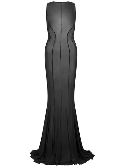 Let's Swim Mesh Maxi Dress In Black