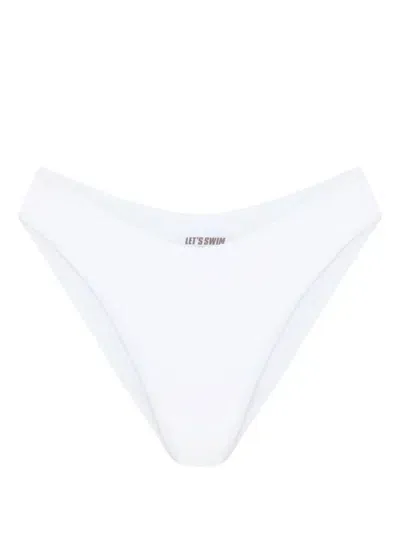 Let's Swim Seamless Brazilian Bikini Bottoms In Weiss