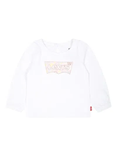 Levi's Babies' Batwing Long-sleeve Puff-sleeve Top In White