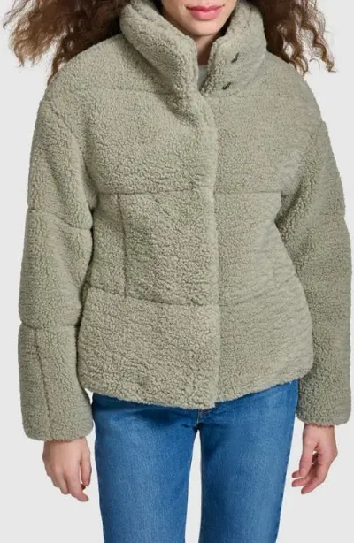 Levi's Women's Short Sherpa Teddy Jacket In Seafoam